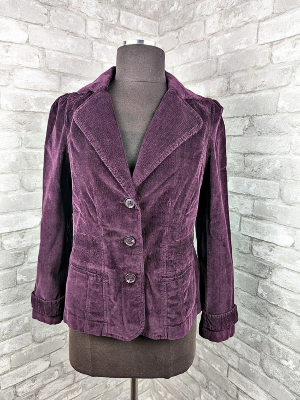 Purple Corduroy Blazer Petite Size Medium